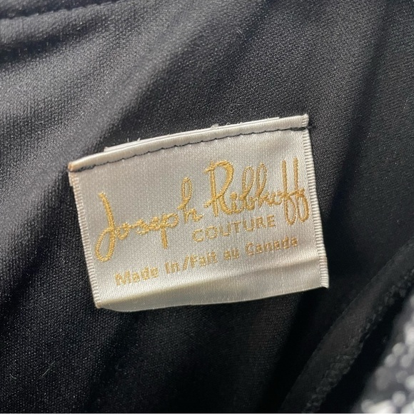 Vintage Joseph Ribkoff Couture Silver & Black Sparkle Striped Aline Evening Gown - Picture 16 of 16